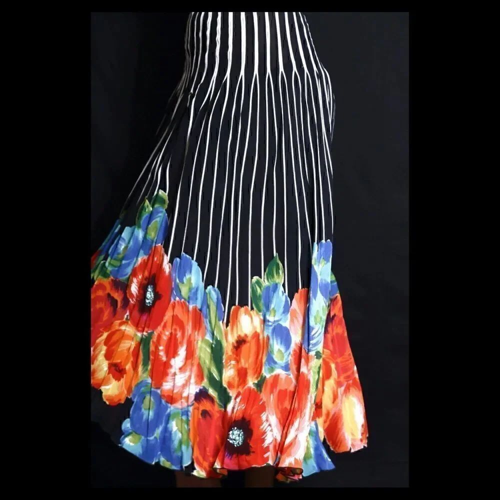 Gorgeous Sheer Floral Striped Skirt – Fun & Flirty